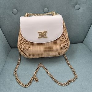 Sam Edelman London Tan Straw/leather Crossbody